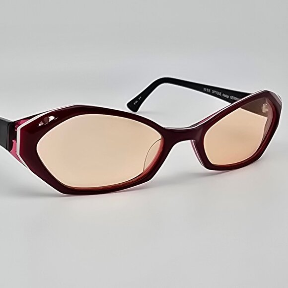 Eye-Tech Optique DC-204 Col. 05 Red Frame Light Orange Lens Cat Eye Sunglasses main image 4